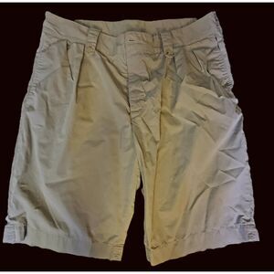 Burberry London Classic Men's Khaki Chino Button Fly‎ Pleated Cargo Shorts Sz 38